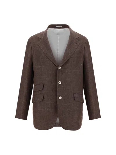Brunello Cucinelli Linen Blazer Jacket Mélange Pattern In C2167