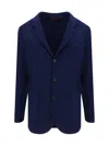 Brunello Cucinelli Wool Jacket With Notch Lapel And Front Pockets In Cobalto