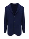 Brunello Cucinelli Wool Jacket With Notch Lapel And Front Pockets In Cobalto