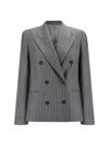 Brunello Cucinelli Blazer Jacket In Gray