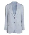 Brunello Cucinelli Tailored Jacket With Back Vent And Front Pockets In Lightblue