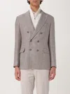 Brunello Cucinelli Blazer Men Brown In Gray