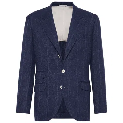 Brunello Cucinelli Blazer Ms4997bwd_c023 Nwt In Blue