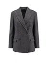 Brunello Cucinelli Women's 'chevron Wool Carded Techno Jacket' In Multicolor