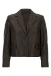 Brunello Cucinelli Blazer Nappa Monile Blazer And Suits Brown In Green