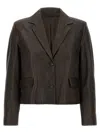 Brunello Cucinelli Blazer Nappa Monile Blazer And Suits Brown In Green