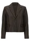 Brunello Cucinelli Blazer Nappa Monile Blazer And Suits Brown In Brown