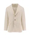 Brunello Cucinelli Velvet Blazer Jacket In Neutrals