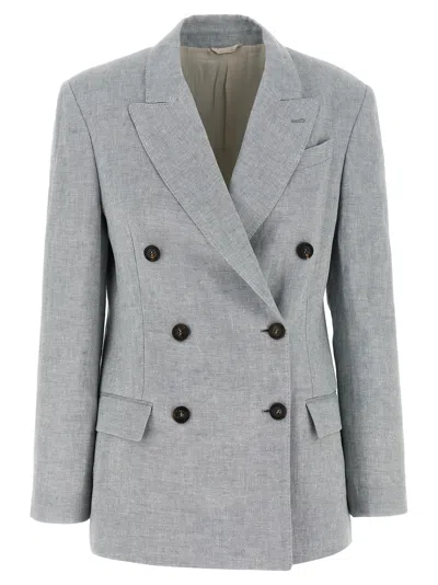 Brunello Cucinelli Blazer Sparkling Blazer And Suits Light Blue