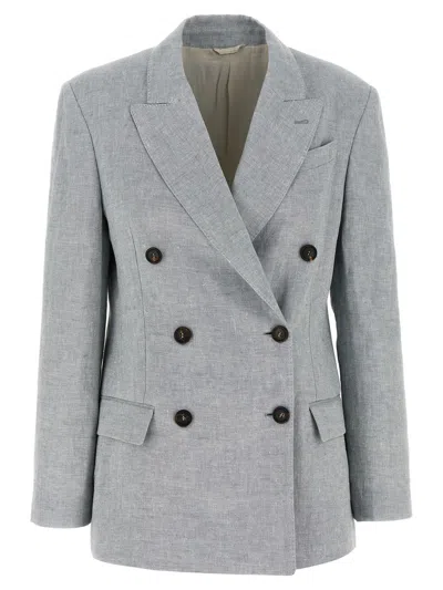 Brunello Cucinelli Blazer Sparkling In Gray