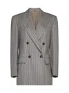 Brunello Cucinelli Blazer In Taupe/tabacco
