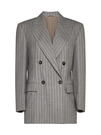 Brunello Cucinelli Blazer In Gray