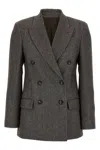 Brunello Cucinelli Blazer Tweed Monile In Gray