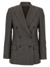 Brunello Cucinelli Blazer Tweed Monile In Gray