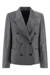 Brunello Cucinelli Blazer Twill Sparkling Blazers Silver In Multi