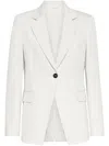 Brunello Cucinelli Ribbed Single-breasted Blazer In White