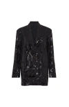 Brunello Cucinelli Blazer With Dazzling Floral Embroidery In Black