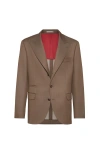 Brunello Cucinelli Blazer With Large Peak Lapel In Brown