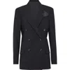 Brunello Cucinelli Blazer With Monili In Blue