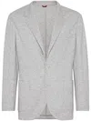 Brunello Cucinelli Single-breasted Cashmere Blazer In Gray