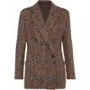 Brunello Cucinelli Blazer With Prince Of Wales Embroidery In Brown