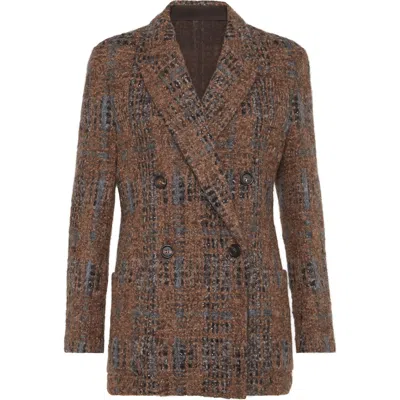 BRUNELLO CUCINELLI BRUNELLO CUCINELLI BLAZER WITH PRINCE OF WALES EMBROIDERY