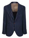 Brunello Cucinelli Pinstriped Single-breasted Blazer In Blue