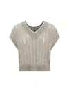 Brunello Cucinelli Beige Cotton Knitwear In Beige