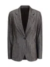Brunello Cucinelli Lurex Fabric Blazer In Gray