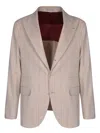 Brunello Cucinelli Beige Flannel Jacket In Beige