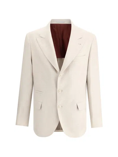 Brunello Cucinelli Blazer Jacket In Beige