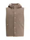 Brunello Cucinelli Sleeveless Hooded Vest In Brown