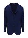 Brunello Cucinelli Wool Jacket With Notch Lapel And Front Pockets In Cobalto