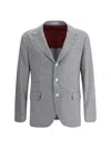 Brunello Cucinelli Men Cashmere And Silk Flannel Blazer In Gray