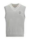 Brunello Cucinelli Men Logo Patch Vest In Gray