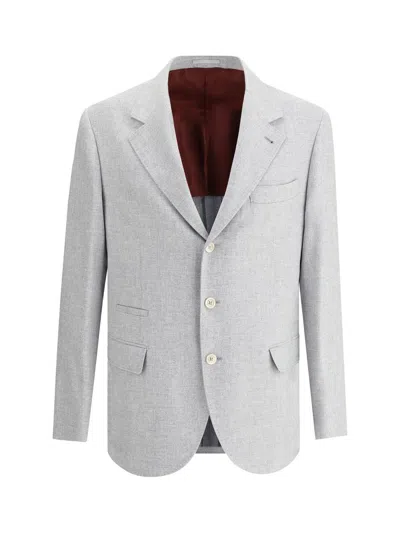 Brunello Cucinelli Blazer Jacket In Grey
