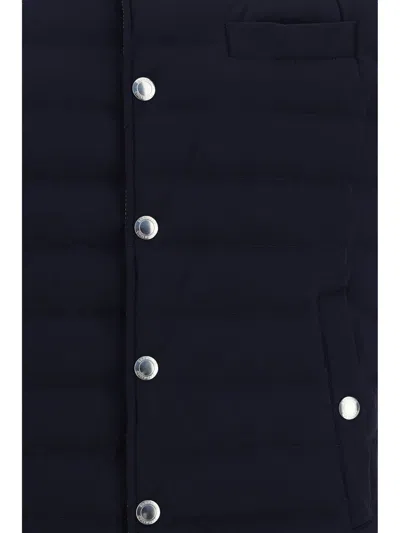 Brunello Cucinelli Blazers E Waistcoats In Navy+semi Di Lino