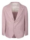 Brunello Cucinelli Pink Checkered Wool Jacket In Red