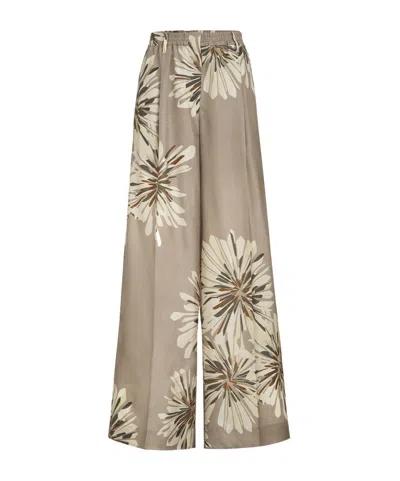 BRUNELLO CUCINELLI BRUNELLO CUCINELLI FLORAL WIDE-LEG PANTS