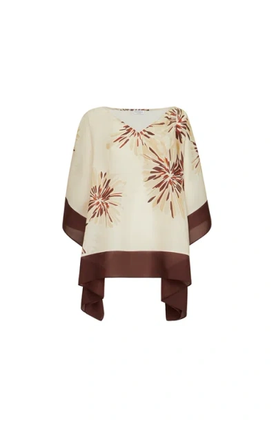 Brunello Cucinelli Bloom Print Poncho-style Top In Multi
