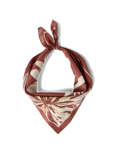 Brunello Cucinelli Bloom Print Pongee Foulard In Multi