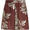 Brunello Cucinelli Women Silk Twill Shorts With Floral Print And Elasticated Waistband In Brown