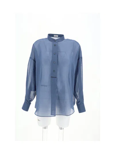 Brunello Cucinelli Blousa In Blue