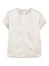Brunello Cucinelli Short Sleeve Blouse In Neutral