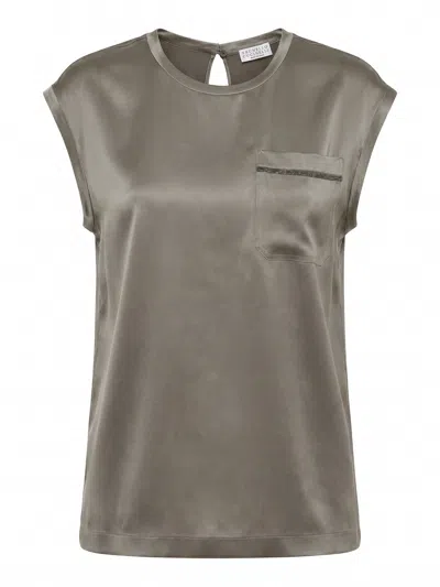 Brunello Cucinelli Blouse In Gray