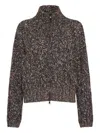 Brunello Cucinelli Braided Cardigan In Brown