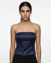 Brunello Cucinelli Strapless Satin-crepe Top In Multi