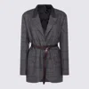 Brunello Cucinelli Blue And Grey Wool Blazer