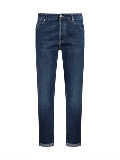 Brunello Cucinelli Blue Comfort Cotton Denim Traditional Fit Jeans