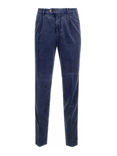BRUNELLO CUCINELLI BLUE CORDUROY TROUSERS